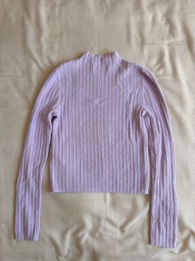 Old Navy Light Purple Ribbed Mock Neck Sweater